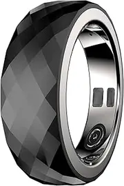 Fitness Smart Finger Wear Ring, Health Monitoring Heart Rate Sensor, Multifunction Ring Wearable Device for Counter, Sleeping, Calories, App Control, Magnetic Charging (Color : Black, Size : 9)