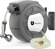 Retractable Garden Hose Reel,1/2 in X 50 Ft Wall Mounted Hose Reel,10-Pattern Sp
