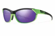 SMITH OPTICS PIVLOCK OVERDRIVE SUNGLASSES REACTOR GREEN FRAME/ PURPLE SOL X