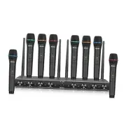 Audio AU800 Pro UHF 8 Channel Wireless Microphone System with Cordless