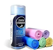 Flow Swim Chamois - Quick Dry Towel for Swimming, Diving, Triathlons, and Other Water Sports (Aquamarine)