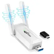 WiFi Adapter for Desktop PC, WiFi 6 AX1800 Mbps Long-Range Wide-Coverage Dual...