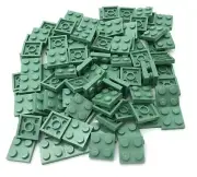 Lego 100 New Sand Green Plates 2 x 2 Stud Pieces