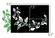 8.5"x11.5" Clear Plastic Stencil - Leaf Floral Design (SAA27) Free Shipping