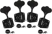 Domofa Carbon Fiber Bass Machine Head 2R2L - 1:28 Ratio Gear Open Frame Tuners Tuning Key Pegs Replacement for Electric Jazz Guitar Bass or Precision Instruments