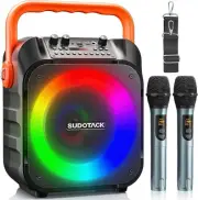 Karaoke Machine with 2 Wireless Microphones, Bluetooth Party Karaoke Speaker