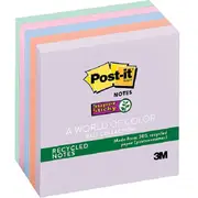 Post-It Notes Recycled Super Sticky 76x76mm Bali Pastel Colours Pack 5 Pads