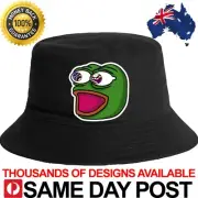 PEPE ACID TRIP NO TEXT BUCKET HAT - Summer Aussie Funny Trippy Dank Meme Cool