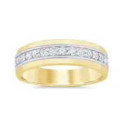 Bevilles Meera Channel Ring with 1/2ct of Laboratory Grown Diamonds in 9kt Yellow Gold and 9kt White