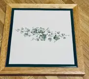 Corelle Callaway Ivy Wooden & Ceramic Trivet wall hanging cheese plate 7” NEW!