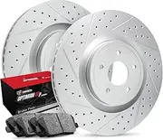 R1 Concepts Rear Brakes and Rotors Kit |Rear Brake Pads| Brake Rotors and Pads| Optimum OEp Brake Pads and Rotors |fits Audi A3 Quattro, Q3, S3, Volkswagen Arteon, Atlas, Atlas Cross Sport, Golf R