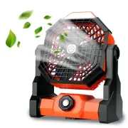 Portable Rechargeable Camping Fan with LED Lantern - 270° Rotation, 8 Speeds,...
