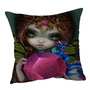 Chasing Dragons 12 Sided Dice Fairy Cushion Cover