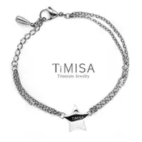 在飛比找momo購物網優惠-【TiMISA】明星風采 純鈦手鍊