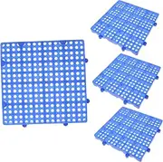 Kisangel 4pcs Patio Tiles Outdoor Ceramic Tile Box Decorative Brick Plastic Fish Tank Outdoor Flooring Over Grass or Dirt Grid Balcony Splicing Floor Pallet Deck Outdoor Tiles for Grass