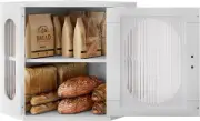 Bread Box for Kitchen Countertop Large Corner Bread Storage Container Double Lay
