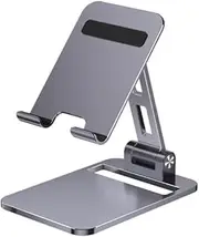 Universal Tablet Stand Holder - Adjustable iPad Stand, Kindle and Tablet Holder Compatible with iPad Pro, iPad Air Mini 5, Switch, Surface Pro, Grey-[with Enhanced Stable Base]