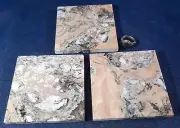WYOMING BLUE OPAL ACCENT TILE 4" X 4" - CUSTOM CUT - ONE OF A KIND