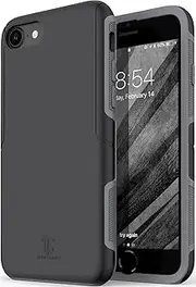 Case for iPhone SE (2022/2020), iPhone 8, iPhone 7 case - Shockproof Rugged Protective Phone Cover - Compatible with Wireless Charging - (Black/Gray)