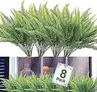 Fake Plants Artificial Flowers for Outdoors Summer Decor UV 8 Bundles Green