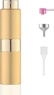 20 ml Perfume Atomiser Refillable Empty Travel Perfume Atomiser for Men and Women Travel Atomiser Bottle for Travel (Gold)