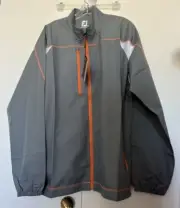 FootJoy Superlite Shell Jacket Medium Steel Grey/White/Orange Water Repellent