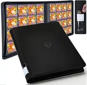 Premium 1000+ Pockets Card Binder,Label Design,16 Pockets Trading Card Binder Ringless Side Loading Trading Card Album Folder for TCG,MTG,Sport Trading Cards -ByderPro