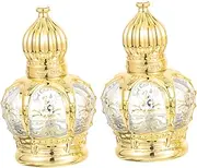 Veemoon 2pcs Refillable 10ml Essential Oil Roller Bottles - Vintage Glass Containers for Aromatherapy - Meditation and Travel Elegant Christian Design for Home Use and Gifting