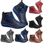 Women's Vintage Ankle Boots Arch Support Shoes For Women With Side Zipper Flat