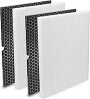 Colorfullife 116130 Replacement Filter H for Winix 5500-2 Air Purifier - 2 Pack HEPA Filters and Activated Carbon Filter Combo Pack
