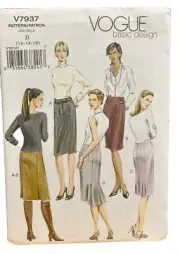 VOGUE V7937 SEWING PATTERN~MISSES STRAIGHT SKIRT~4 STYLES ~SZ 12-14-16
