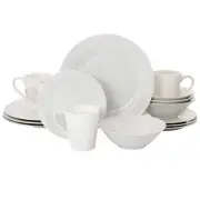 Gibson Home 16 Piece Bedford Lane Fine Ceramic Dinnerware Set in Off White