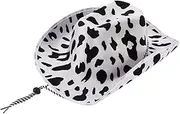 [CATIEBYE] Wide Brim Cowgirl Hat Unisex Fashion Hat for Celebrations Performances Headdresses Made White