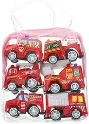6pcs Mini Pull Back Toy Cars Cartoon Design Sturdy Plastic Construction Birthday Christmas
