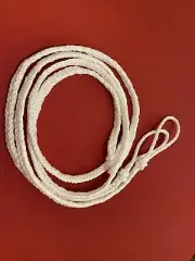 Rope reins split 7ft, white, handmade