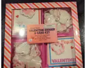 Unicorn Eraser & Card Kit Kids School 30 Erasers & 30 Cards New Free Ship Cute