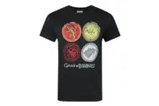 Game Of Thrones Official Mens House Crests T-Shirt (Black) (S)