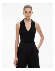 [Witchery] Polo Knit Tank in Black