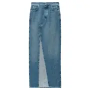 [Alexander Wang] 黏合長款交叉牛仔裙
