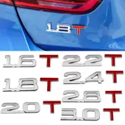 1x 3D Turbo Metal Emblem Badge Car Sticker Displacement Sticker For Automobiles