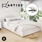 Artiss Bed Frame Double Size Mattress Base Wooden Platform Boucle White FION