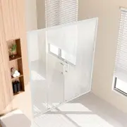 Semi-frameless Double Sliding Shower Door SGCC Tempered Glass 1/4" Chrome