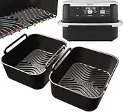 Silicone Liners for Ninja AF500UK | 2PCS Reusable Air Fryer Liners | 2.75mm Thick, Convex Base, Non-Stick & Dishwasher Safe | by iStock Kitchen