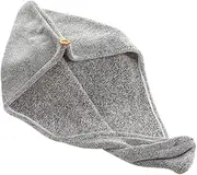 NOLITOY Absorbent Hair Turban Towel Quick Dry Bamboo Cap for Women Girls Hair Drying Cap (Grey)
