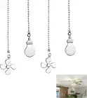 4PCS Ceiling Fan Pull Chain, 14" Ceiling Fan Chain Extra Long with 4 Leaf Light