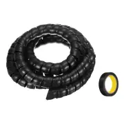 Spiral Cable Wrap 9.8ft/3.0M 38mm Cable Sleeve PP Cord Organizer Black