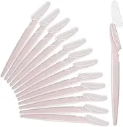 Eyebrow Razor for Women, 24 Pcs Dermaplaning Tool for Face Professional, Face Razor for Women Facial Hair Remover (Wheat Pink)