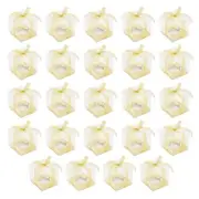 24 Pack Clear Single Cupcake Wedding Gift Boxes w Gold Ribbon & Inserts 4.3x3.7"