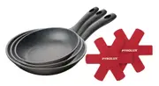 Pyrostone Frypan Set 3pc 20 26 & 30cm With Felt Protectors