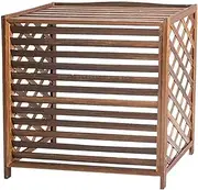Wooden Outdoor Garden Breathable air Conditioner Cover,Radiator Covers Fence Privacy Screen,Outdoor Unit Equipment Outer Cover,Trash can Privacy Fence,Pool Equipment Enclosure,Plant Display Stand. (S